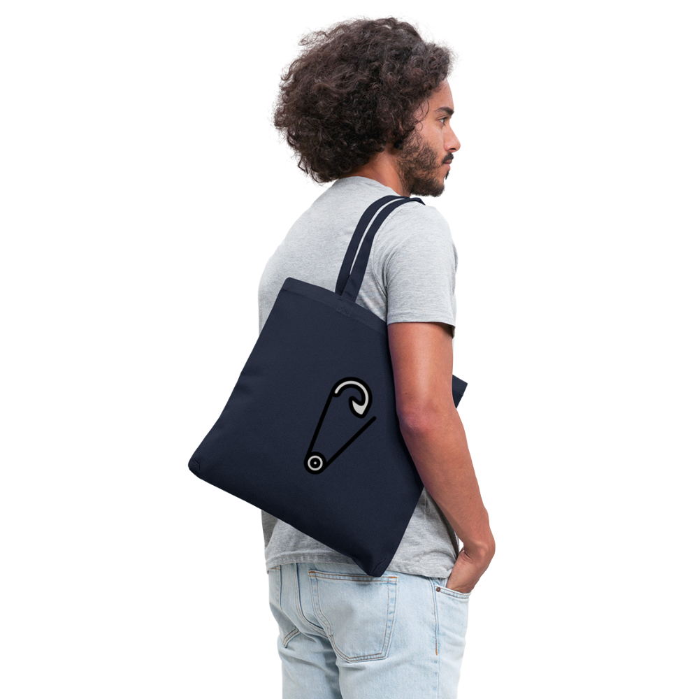 Customizable Safety Pin Moji L Canvas Tote (15x14) - Emoji.Express - navy