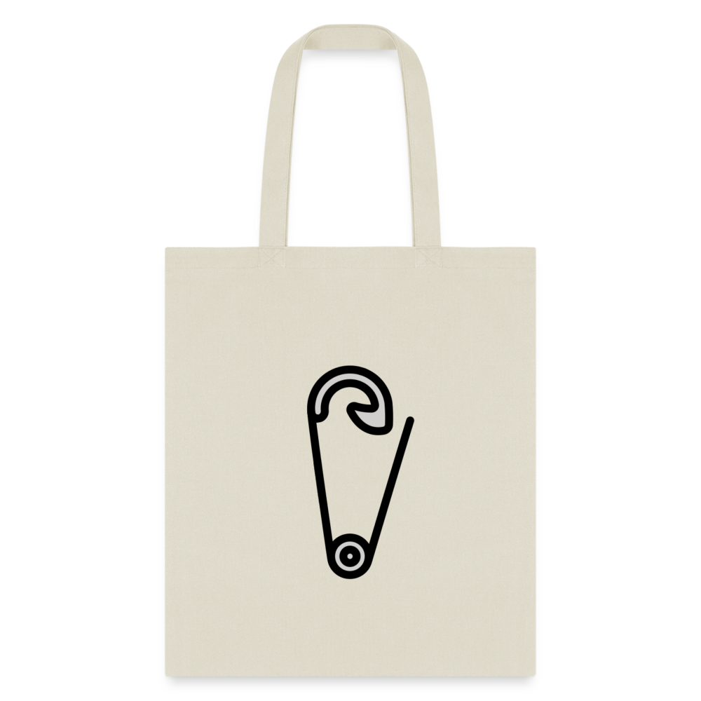 Customizable Safety Pin Moji L Canvas Tote (15x14) - Emoji.Express - natural