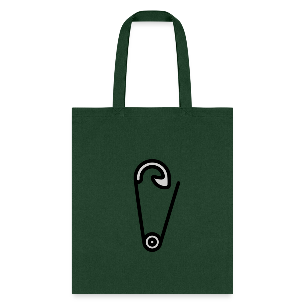 Customizable Safety Pin Moji L Canvas Tote (15x14) - Emoji.Express - forest green