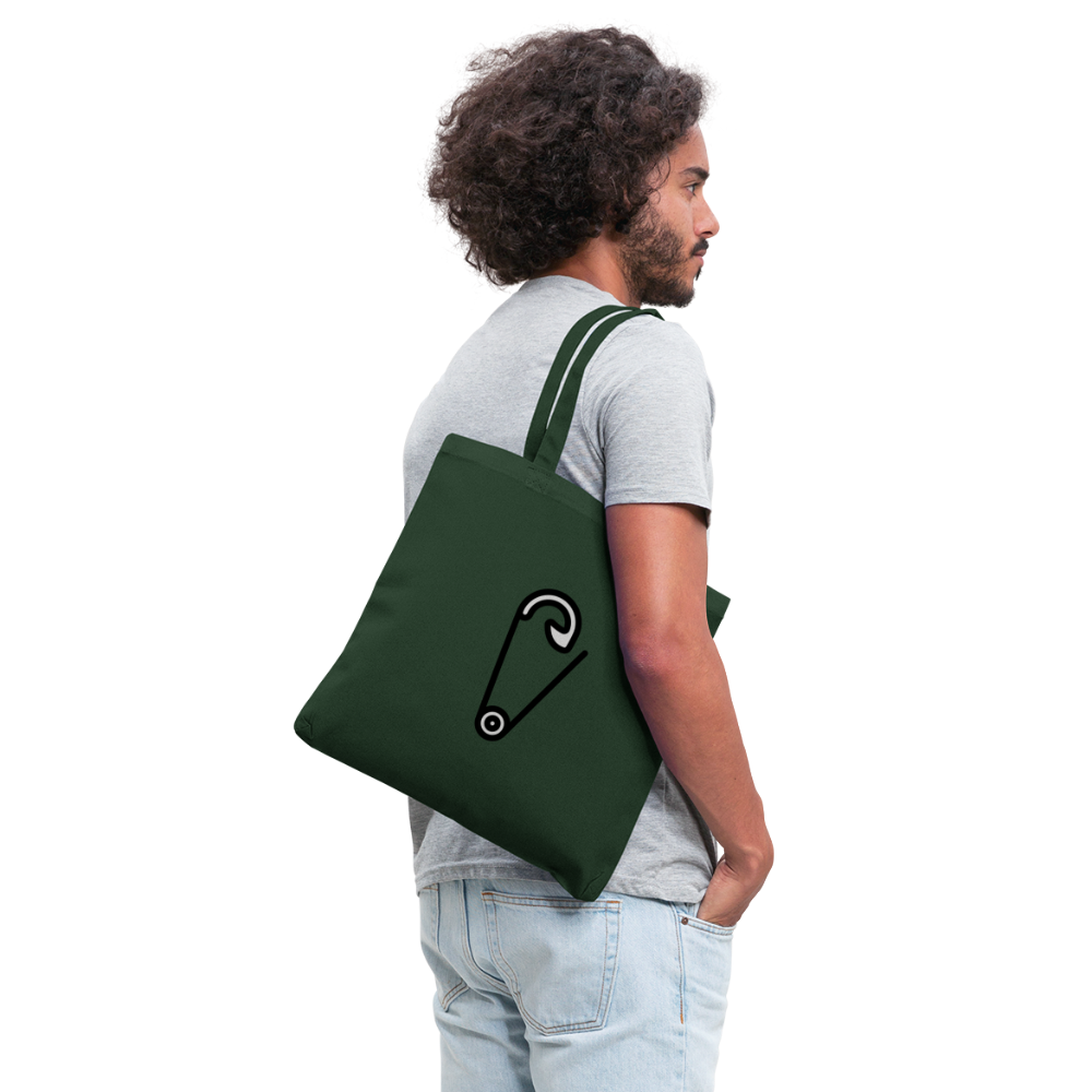 Customizable Safety Pin Moji L Canvas Tote (15x14) - Emoji.Express - forest green