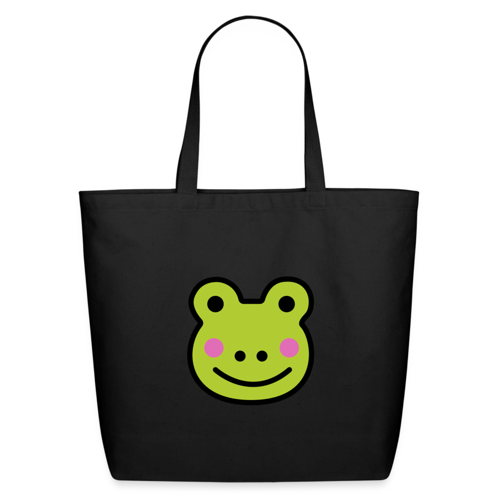 Customizable Sachi-chan Emoji Expression Character Moji + Name (Double-Sided Print) L Cotton Tote - Emoji.Express - black