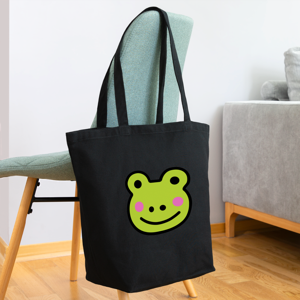 Customizable Sachi-chan Emoji Expression Character Moji + Name (Double-Sided Print) L Cotton Tote - Emoji.Express - black