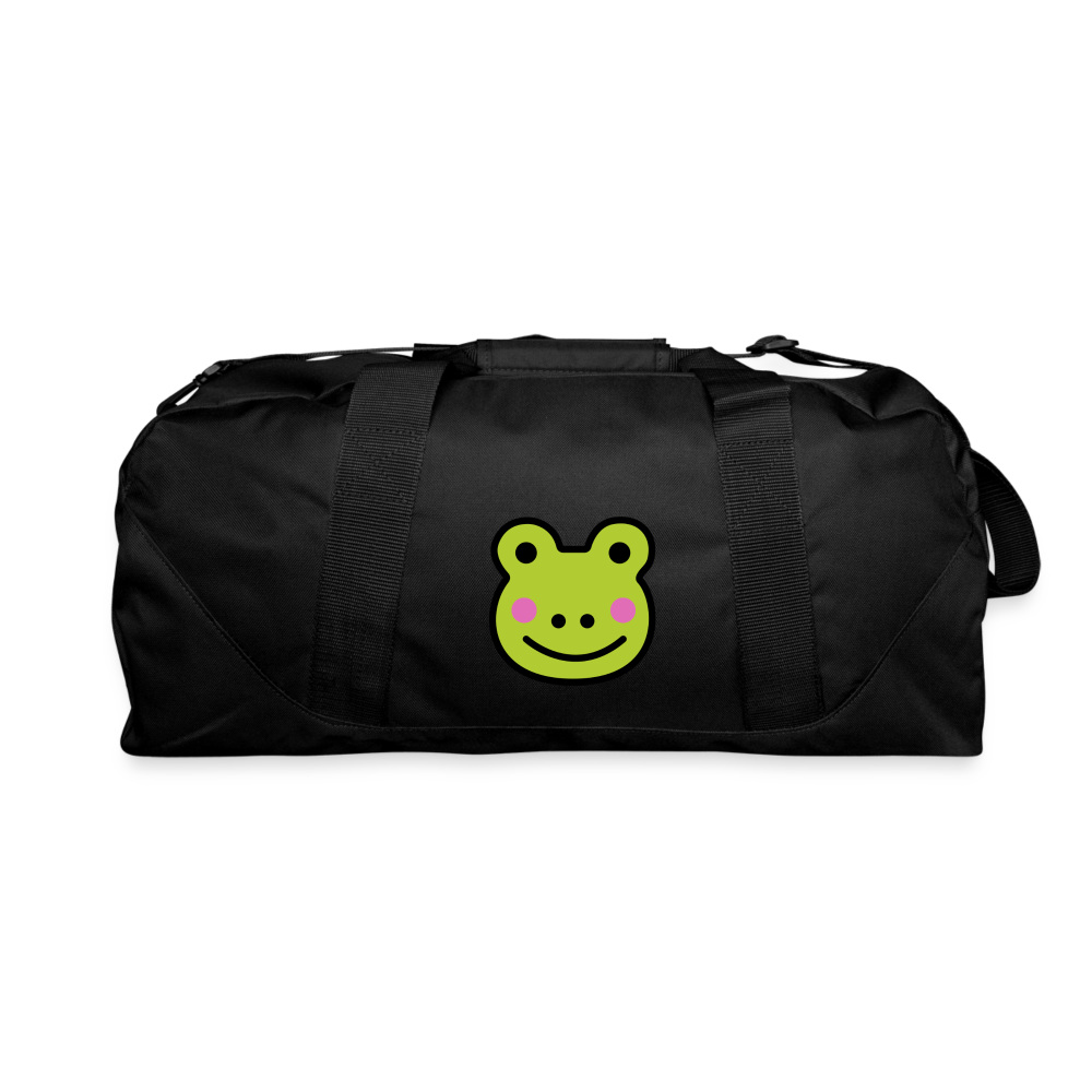 Customizable Sachi-chan Emoji Expression Character Moji + Name (Three-Sided Print) Recycled Duffel Bag - Emoji.Express - black