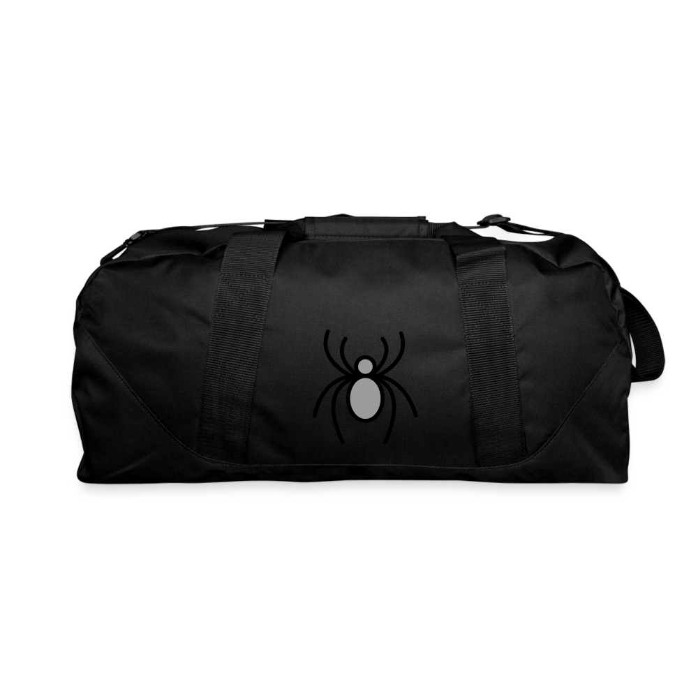 Customizable Spider Web + Spider Moji + Name (Three-Sided) Recycled Duffel Bag - Emoji.Express - black