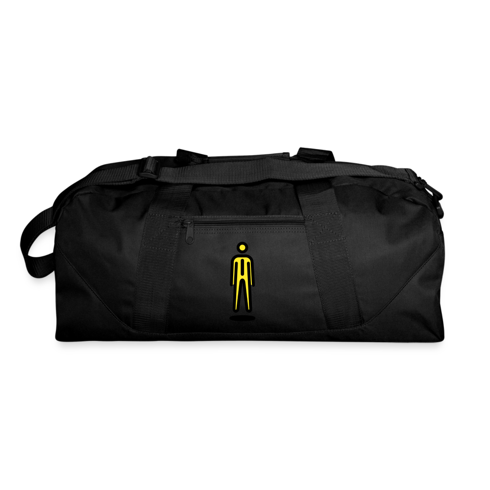 Customizable Man in Suit Levitating Moji Recycled Duffel Bag - Emoji.Express - black
