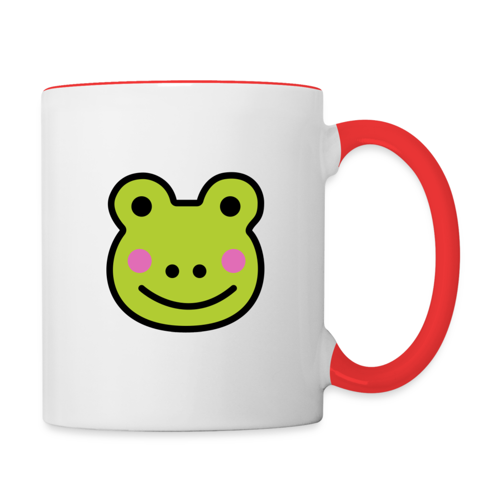 Customizable Sachi-chan Emoji Expression Character Moji (Two-Sided) Contrast Coffee Mug - Emoji.Express - white/red