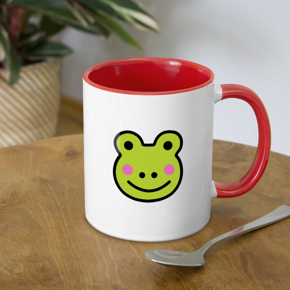 Customizable Sachi-chan Emoji Expression Character Moji (Two-Sided) Contrast Coffee Mug - Emoji.Express - white/red