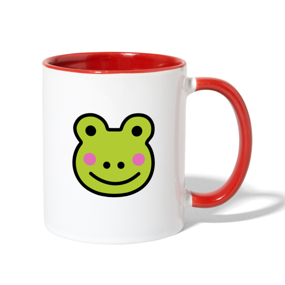 Customizable Sachi-chan Emoji Expression Character Moji (Two-Sided) Contrast Coffee Mug - Emoji.Express - white/red