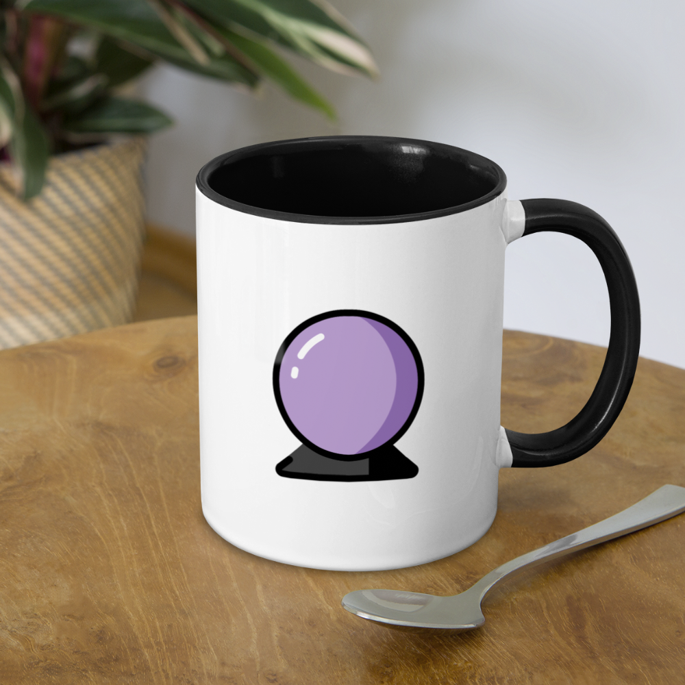 Customizable Crystal Ball + Money Bag Moji (Two-Sided) Contrast Coffee Mug - Emoji.Express - white/black
