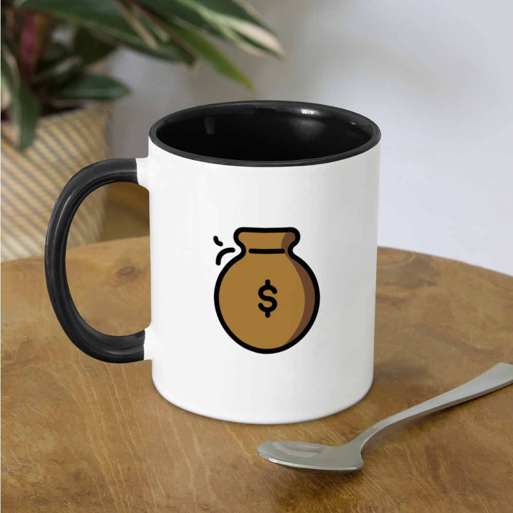 Customizable Crystal Ball + Money Bag Moji (Two-Sided) Contrast Coffee Mug - Emoji.Express - white/black