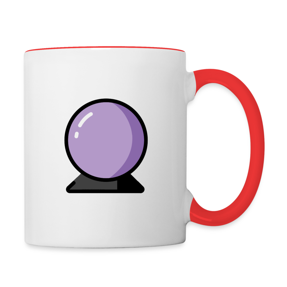 Customizable Crystal Ball + Money Bag Moji (Two-Sided) Contrast Coffee Mug - Emoji.Express - white/red