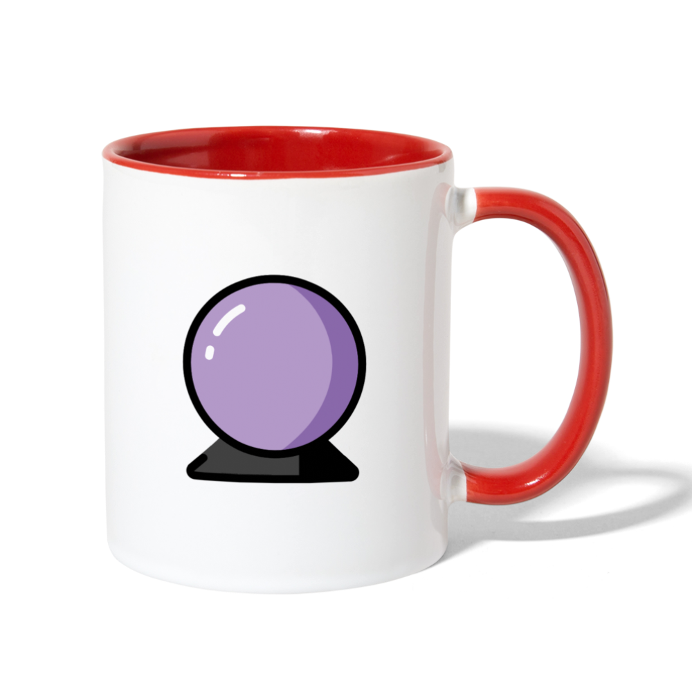 Customizable Crystal Ball + Money Bag Moji (Two-Sided) Contrast Coffee Mug - Emoji.Express - white/red