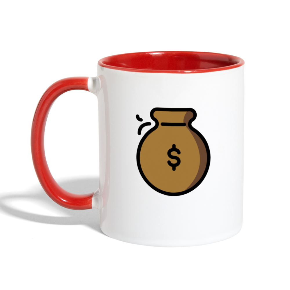 Customizable Crystal Ball + Money Bag Moji (Two-Sided) Contrast Coffee Mug - Emoji.Express - white/red