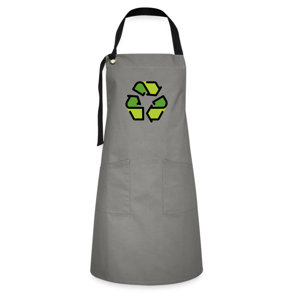 Customizable Recycling Symbol Moji Artisan Apron - Emoji.Express - gray/black