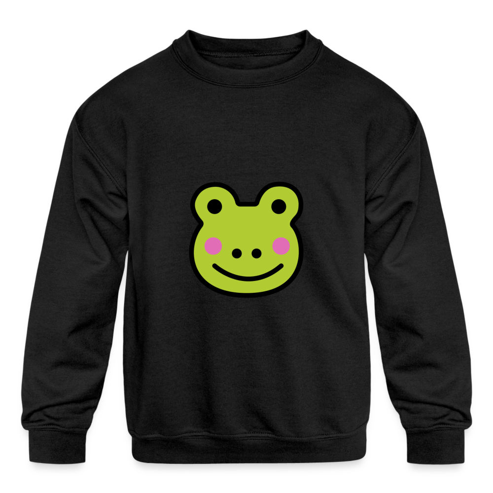 Customizable Sachi-chan Emoji Expression Character Moji Kids' Crewneck Sweatshirt - Emoji.Express - black