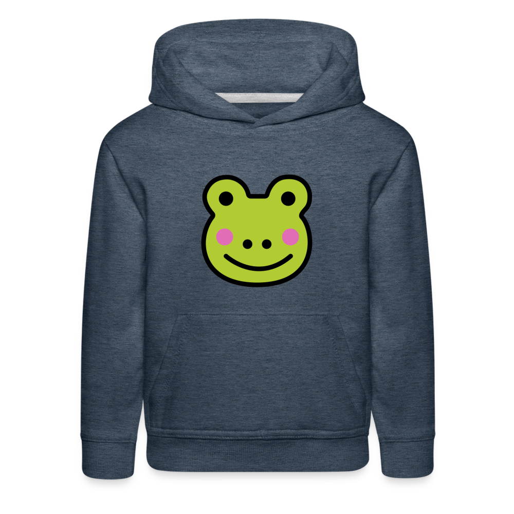 Customizable Sachi-chan Emoji Expression Character Moji Kids‘ Premium Hoodie - Emoji.Express - heather denim