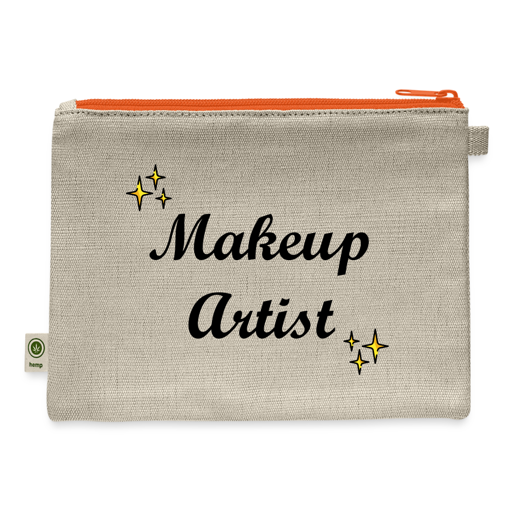 Customizable Man Wearing Crown + Sparkle Moji + Billy Text + MUA Text (Two-Sided Print) Carry All Hemp Pouch - Emoji.Express - natural/orange