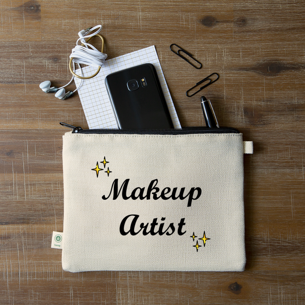 Customizable Man Wearing Crown + Sparkle Moji + Billy Text + MUA Text (Two-Sided Print) Carry All Hemp Pouch - Emoji.Express - natural