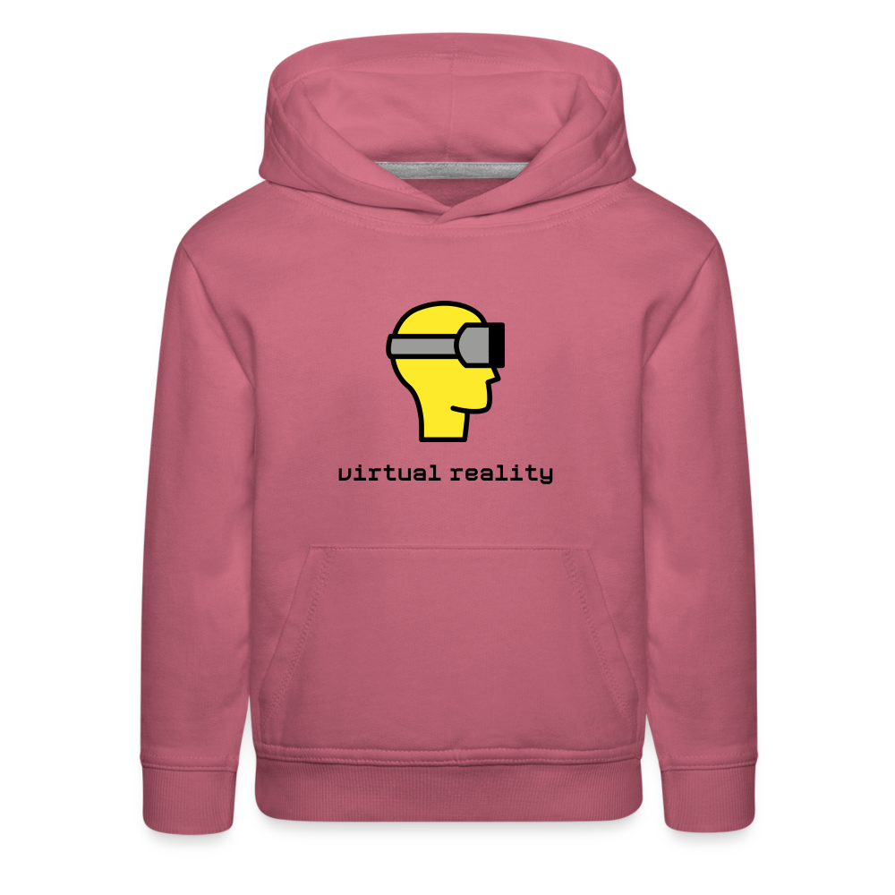 Customizable Virtual Reality Moji + Best of Both Worlds Text (Two-Sided) Kids Premium Hoodie - Emoji.Express - mauve