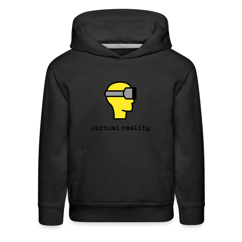 Customizable Virtual Reality Moji + Best of Both Worlds Text (Two-Sided) Kids Premium Hoodie - Emoji.Express - black