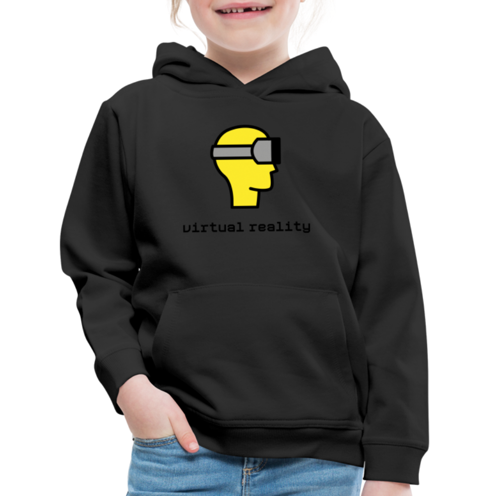 Customizable Virtual Reality Moji + Best of Both Worlds Text (Two-Sided) Kids Premium Hoodie - Emoji.Express - black