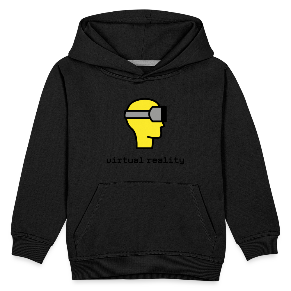 Customizable Virtual Reality Moji + Best of Both Worlds Text (Two-Sided) Kids Premium Hoodie - Emoji.Express - black