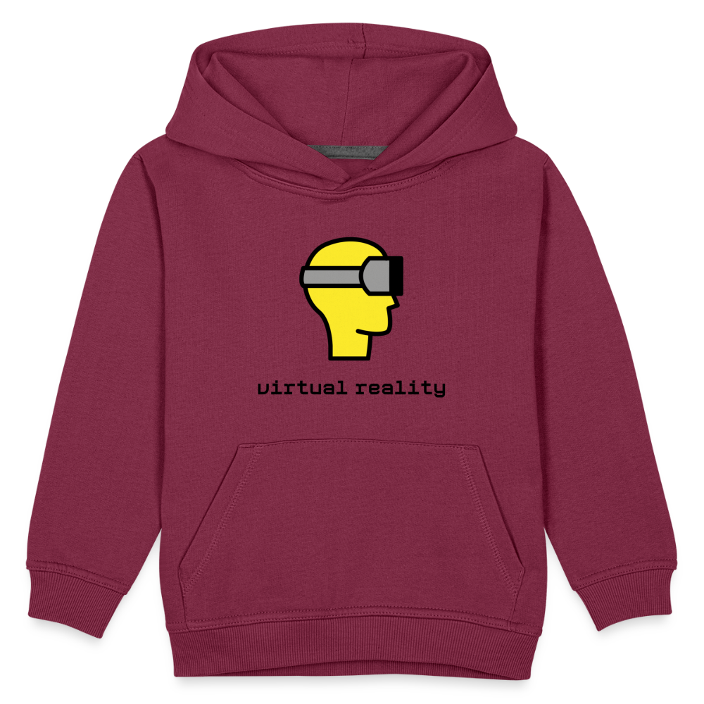 Customizable Virtual Reality Moji + Best of Both Worlds Text (Two-Sided) Kids Premium Hoodie - Emoji.Express - burgundy