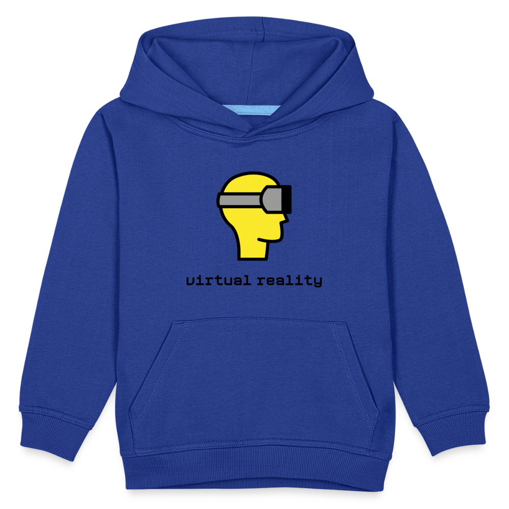 Customizable Virtual Reality Moji + Best of Both Worlds Text (Two-Sided) Kids Premium Hoodie - Emoji.Express - royal blue