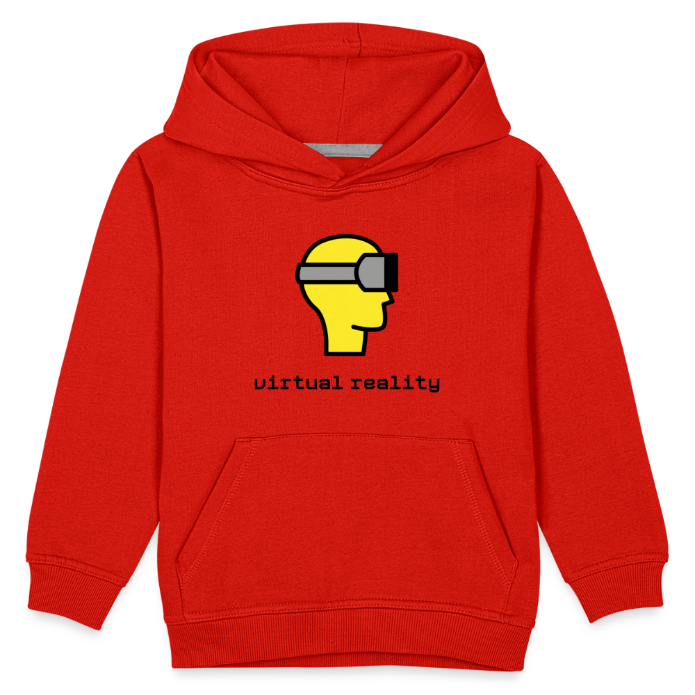 Customizable Virtual Reality Moji + Best of Both Worlds Text (Two-Sided) Kids Premium Hoodie - Emoji.Express - red