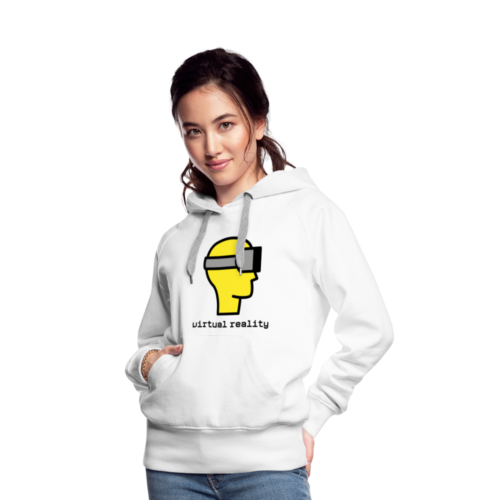Customizable Virtual Reality Moji + Best of Both Worlds Text (Two-Sided) Women’s Premium Hoodie - Emoji.Express - white