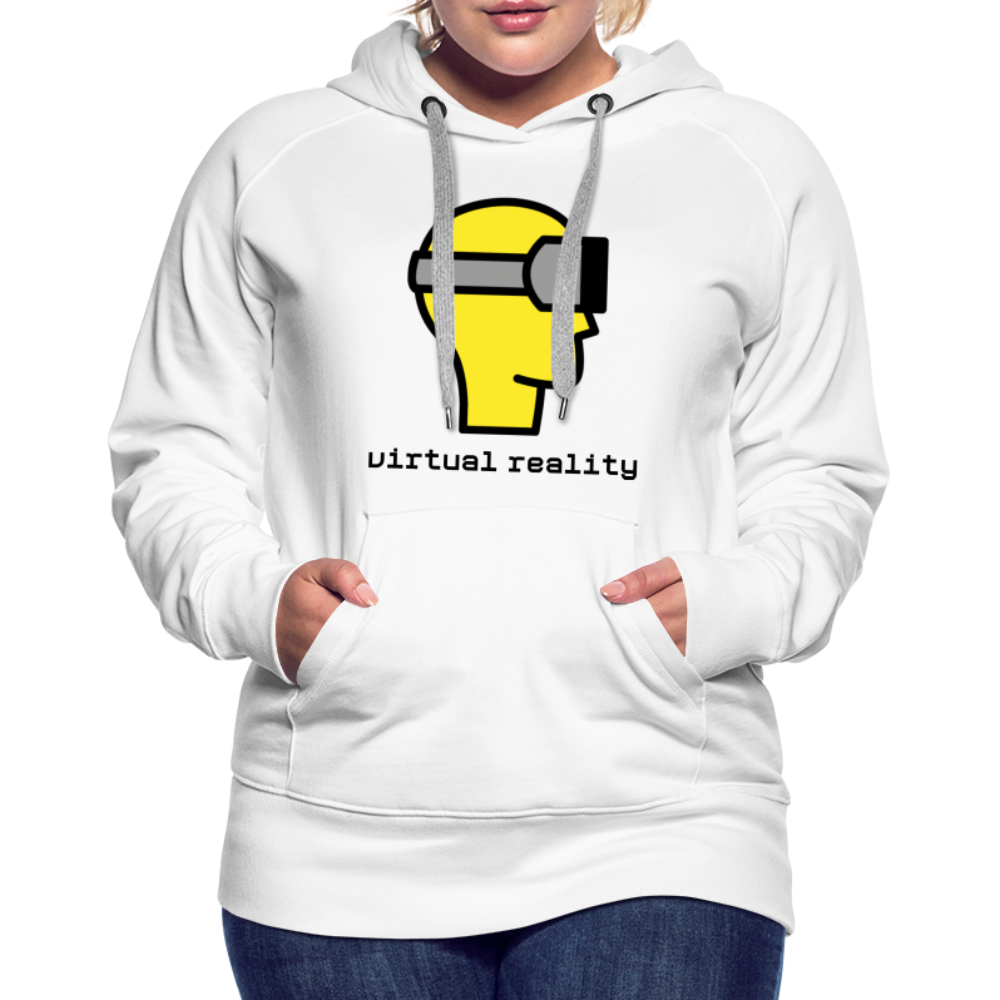Customizable Virtual Reality Moji + Best of Both Worlds Text (Two-Sided) Women’s Premium Hoodie - Emoji.Express - white