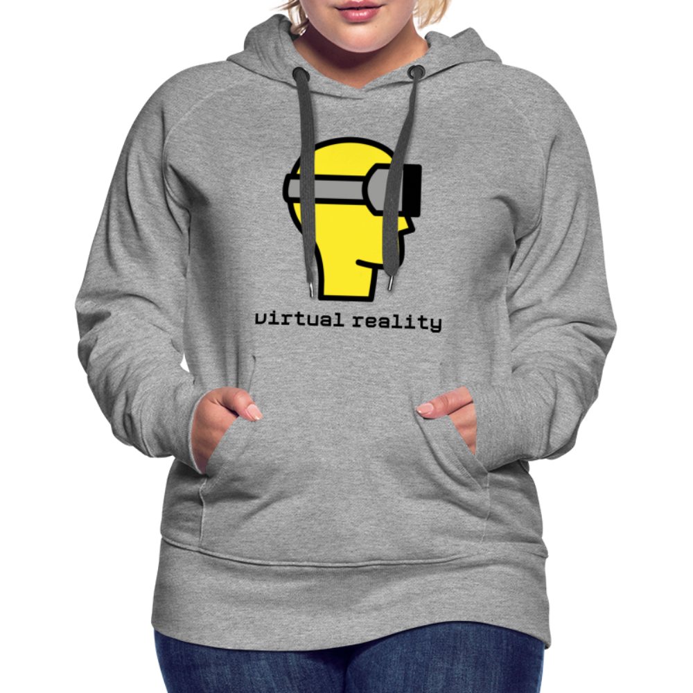 Customizable Virtual Reality Moji + Best of Both Worlds Text (Two-Sided) Women’s Premium Hoodie - Emoji.Express - heather grey