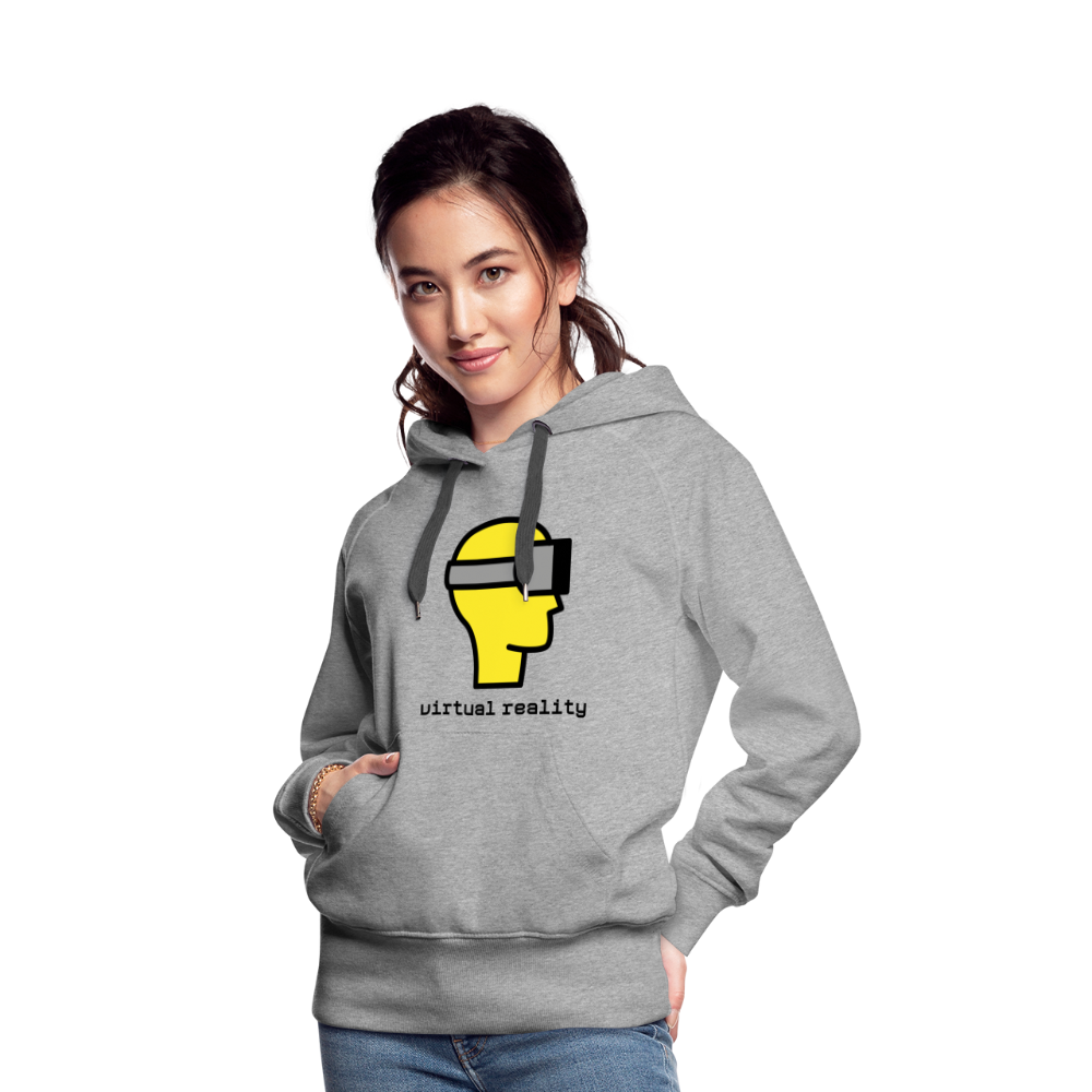 Customizable Virtual Reality Moji + Best of Both Worlds Text (Two-Sided) Women’s Premium Hoodie - Emoji.Express - heather grey