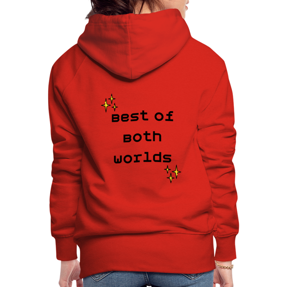 Customizable Virtual Reality Moji + Best of Both Worlds Text (Two-Sided) Women’s Premium Hoodie - Emoji.Express - red