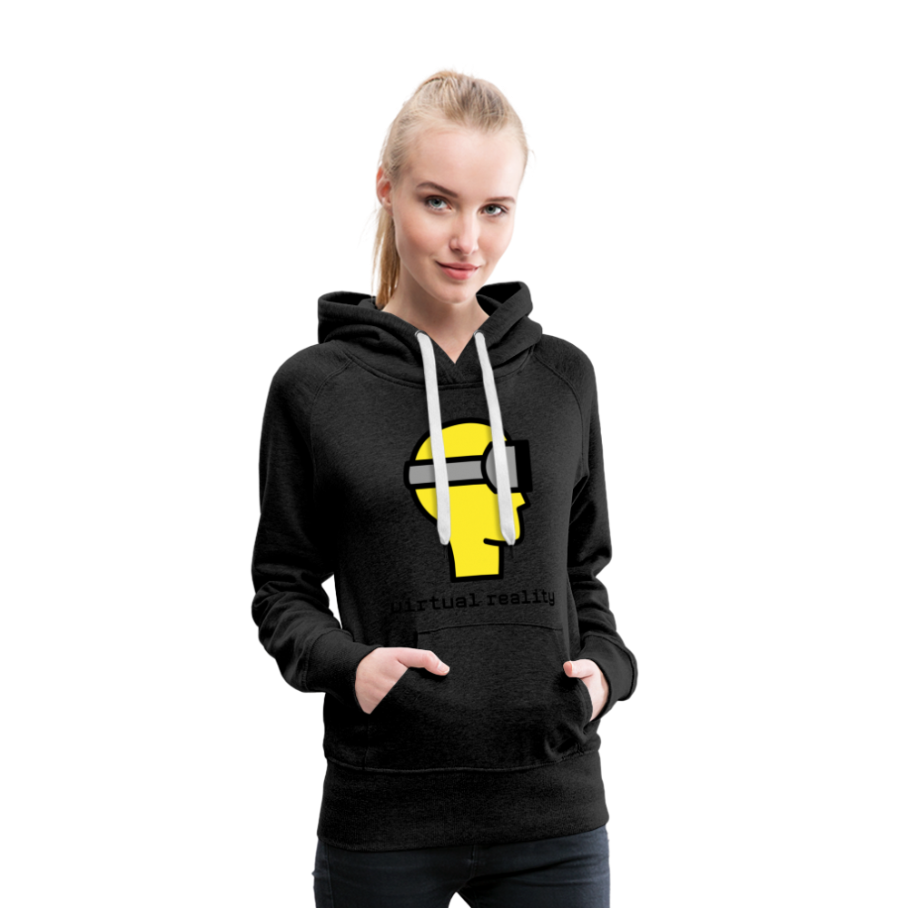 Customizable Virtual Reality Moji + Best of Both Worlds Text (Two-Sided) Women’s Premium Hoodie - Emoji.Express - charcoal grey