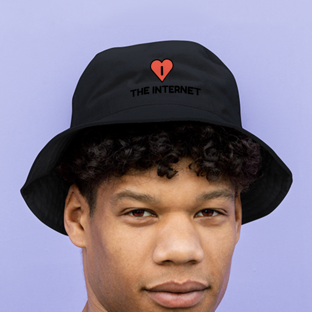 Customizable I Red Heart Moji The Internet Bucket Hat - Emoji.Express - black