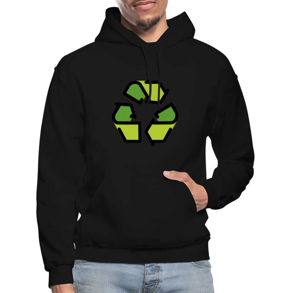 Customizable Recycling Symbol Moji Gildan Heavy Blend Adult Hoodie - Emoji.Express - black