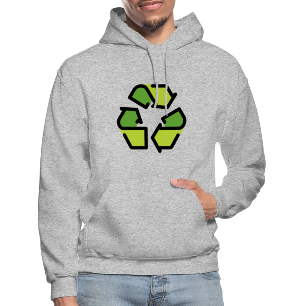 Customizable Recycling Symbol Moji Gildan Heavy Blend Adult Hoodie - Emoji.Express - heather gray