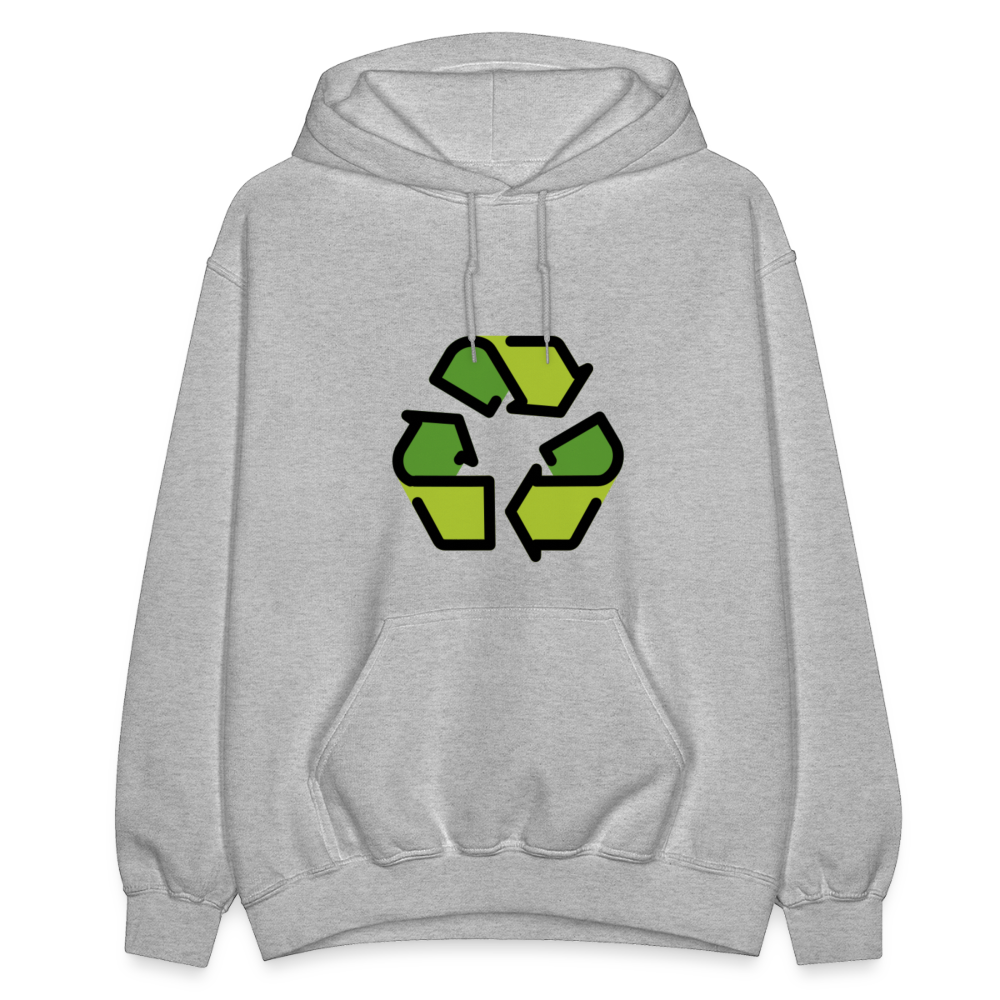 Customizable Recycling Symbol Moji Gildan Heavy Blend Adult Hoodie - Emoji.Express - heather gray
