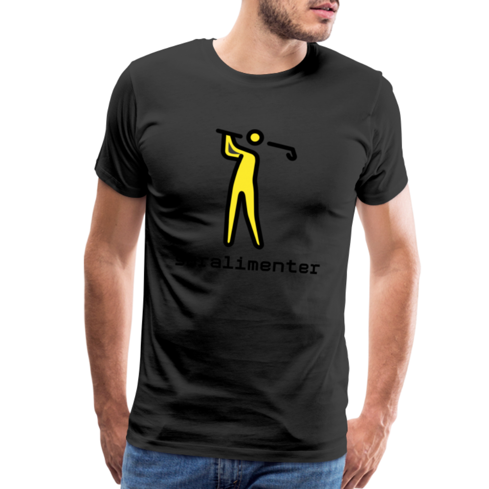 Customizable Person Golfing Moji + Suralimenter Text Men's Cut Premium T-Shirt - Emoji.Express - black
