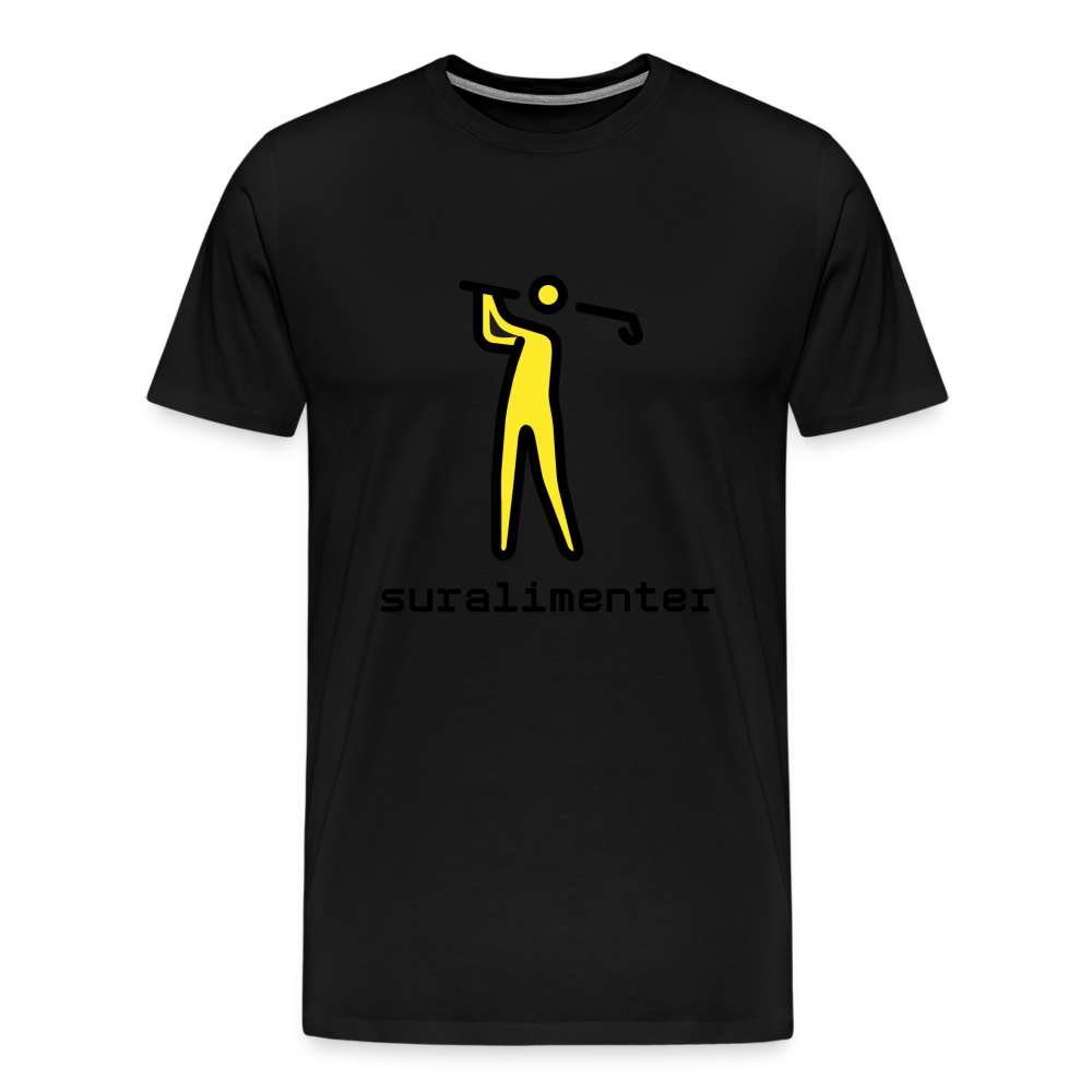 Customizable Person Golfing Moji + Suralimenter Text Men's Cut Premium T-Shirt - Emoji.Express - black