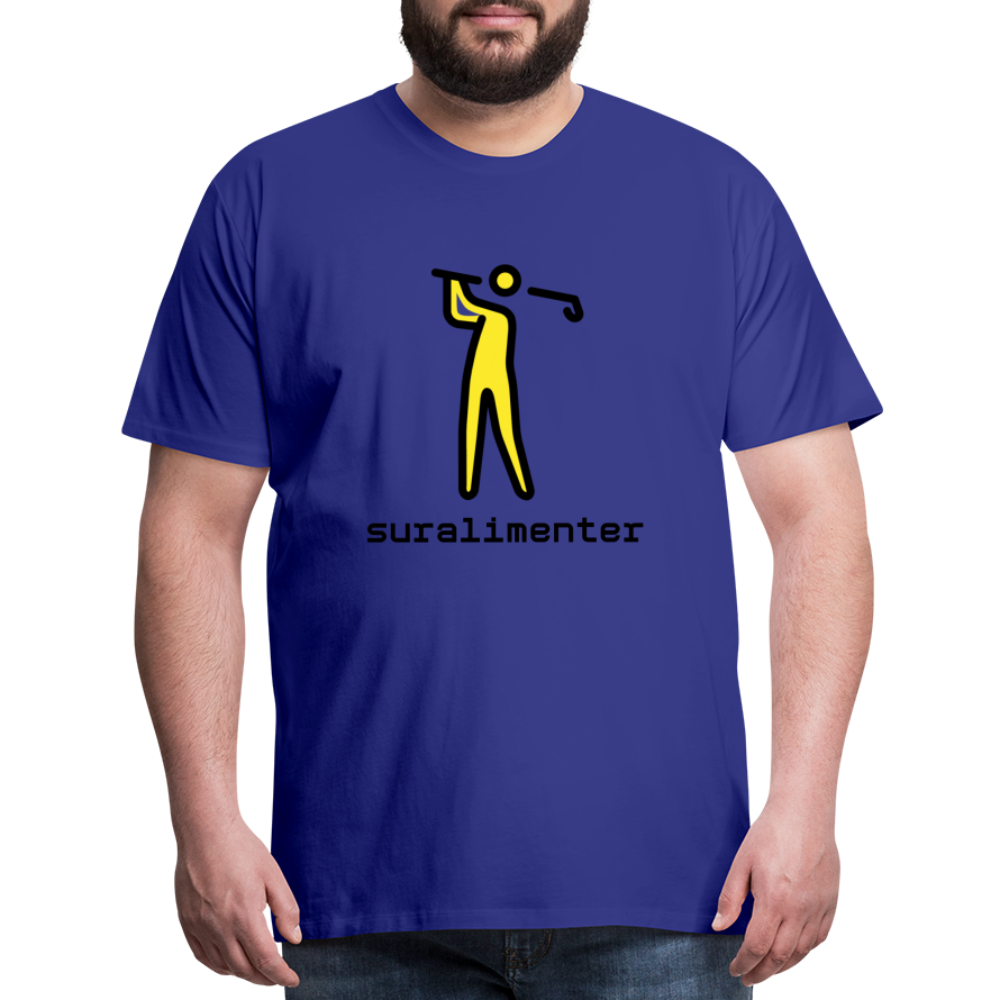 Customizable Person Golfing Moji + Suralimenter Text Men's Cut Premium T-Shirt - Emoji.Express - royal blue