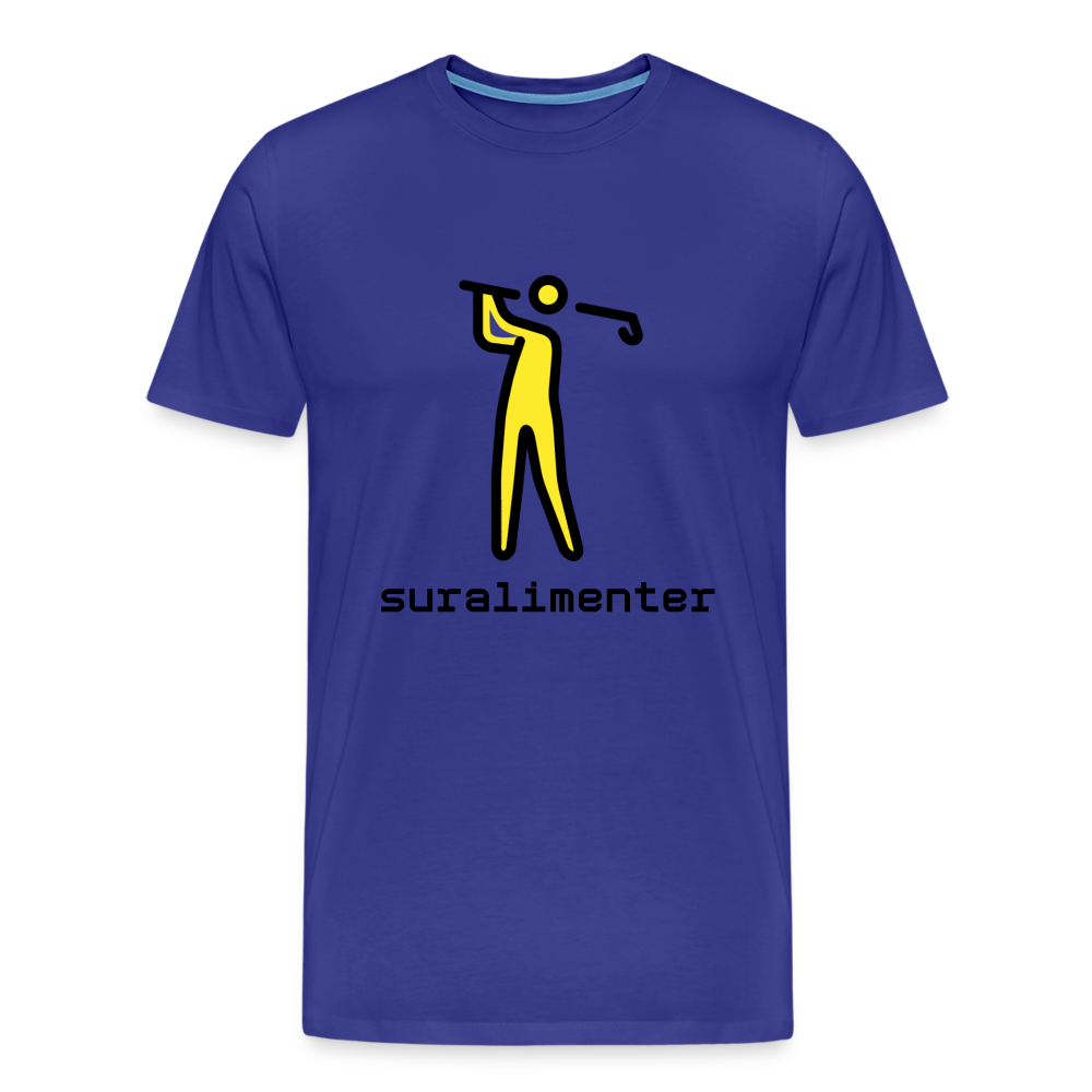 Customizable Person Golfing Moji + Suralimenter Text Men's Cut Premium T-Shirt - Emoji.Express - royal blue