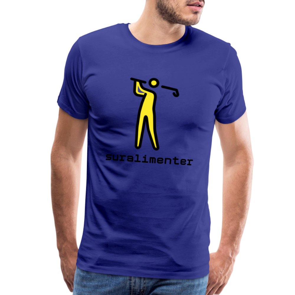 Customizable Person Golfing Moji + Suralimenter Text Men's Cut Premium T-Shirt - Emoji.Express - royal blue