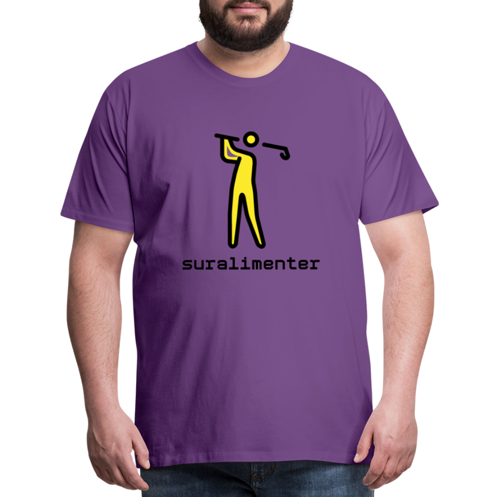 Customizable Person Golfing Moji + Suralimenter Text Men's Cut Premium T-Shirt - Emoji.Express - purple