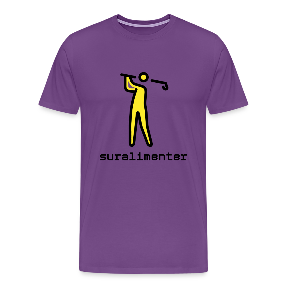 Customizable Person Golfing Moji + Suralimenter Text Men's Cut Premium T-Shirt - Emoji.Express - purple