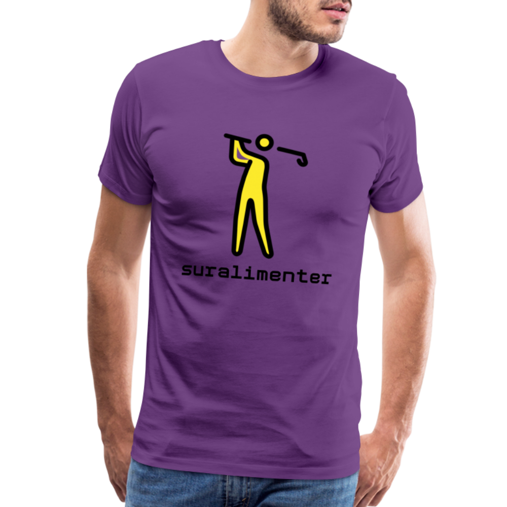 Customizable Person Golfing Moji + Suralimenter Text Men's Cut Premium T-Shirt - Emoji.Express - purple