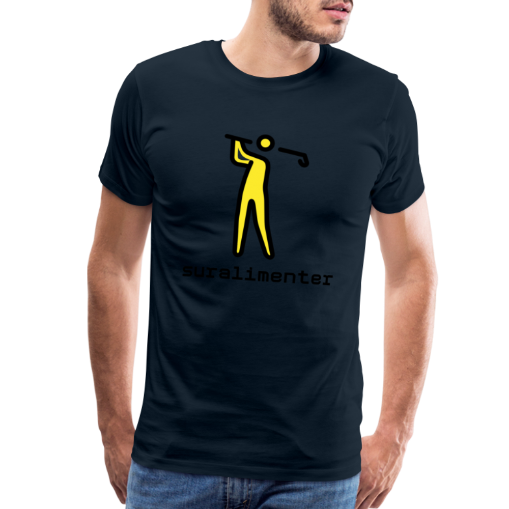 Customizable Person Golfing Moji + Suralimenter Text Men's Cut Premium T-Shirt - Emoji.Express - deep navy