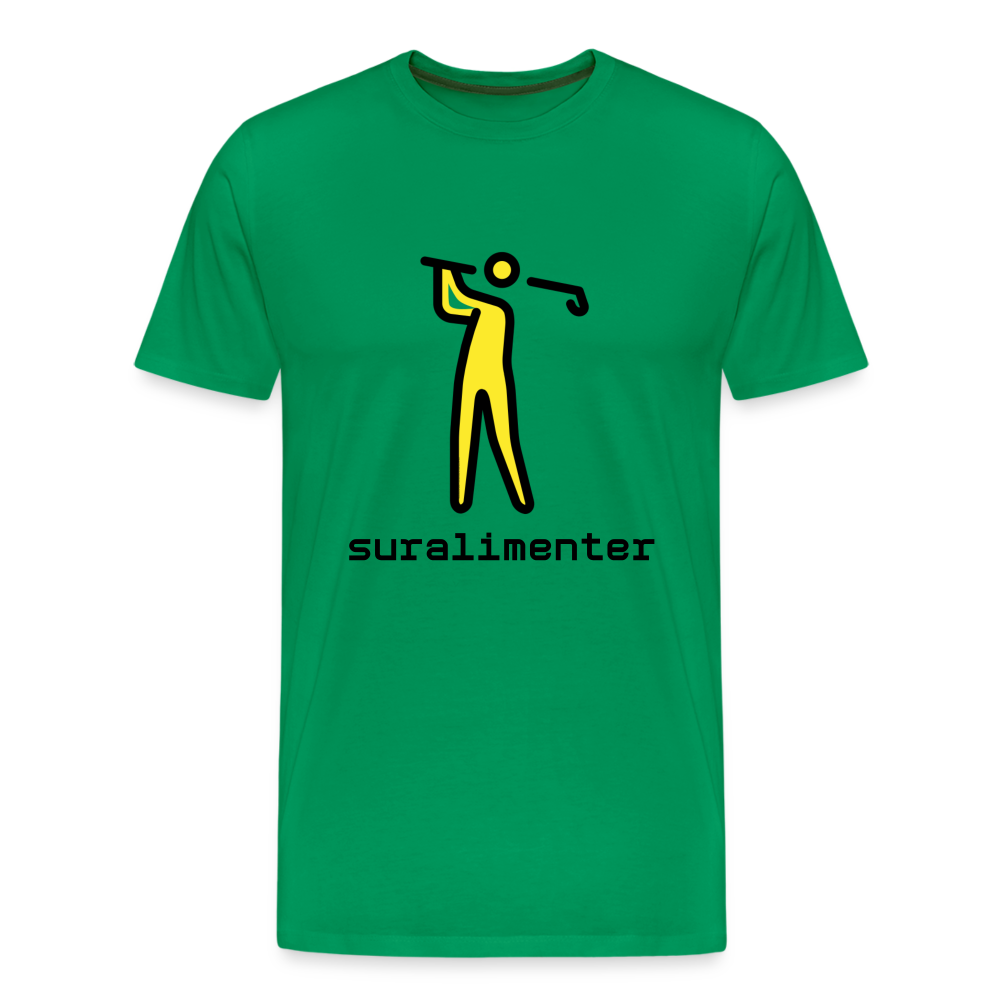 Customizable Person Golfing Moji + Suralimenter Text Men's Cut Premium T-Shirt - Emoji.Express - kelly green