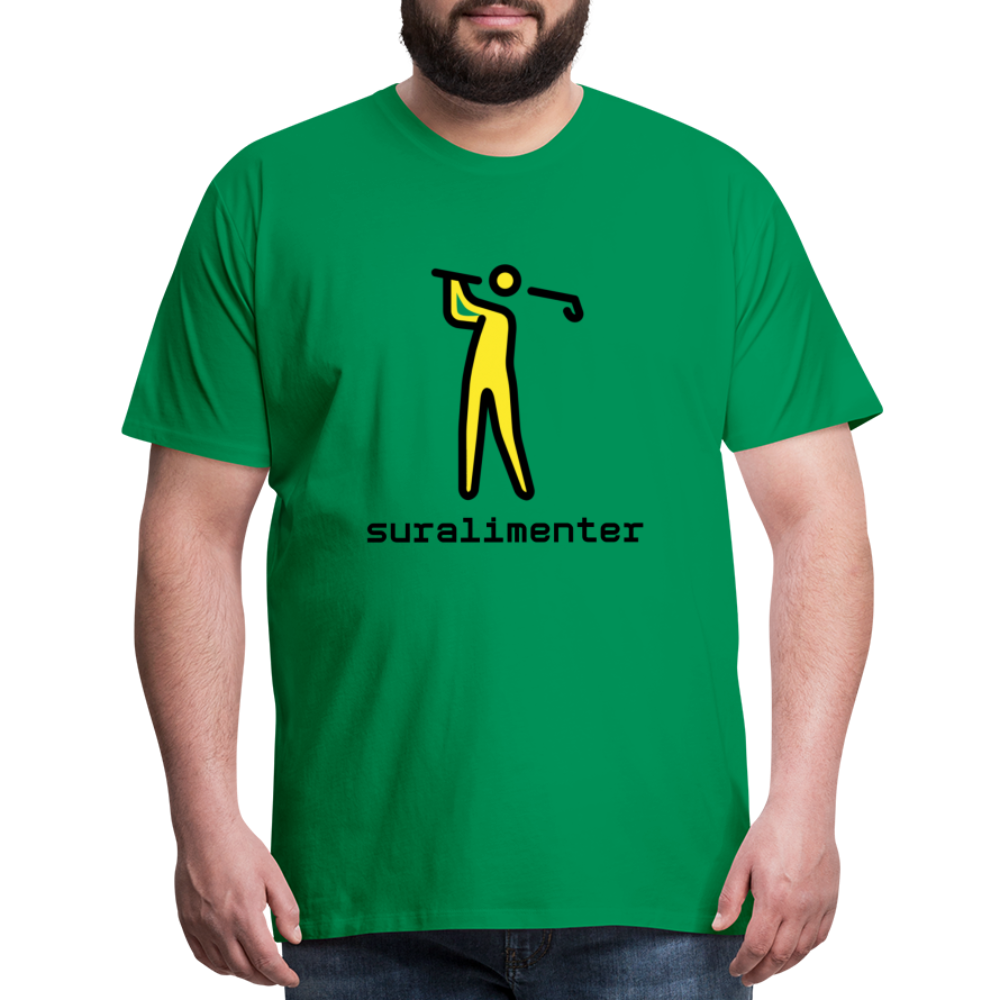 Customizable Person Golfing Moji + Suralimenter Text Men's Cut Premium T-Shirt - Emoji.Express - kelly green